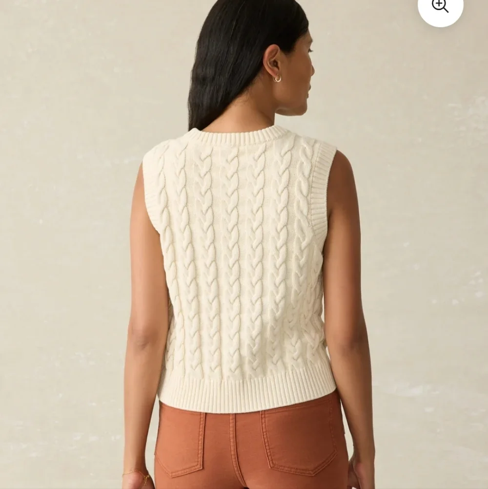 Faherty Sunwashed Organic Cotton Knit Sweater Vest NWT